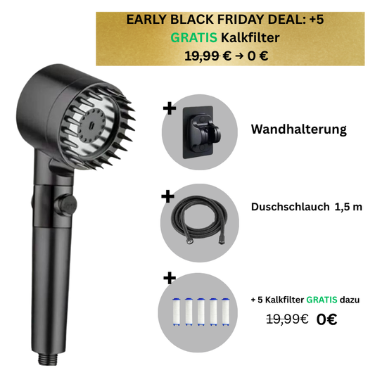 GlowShower - 4-in-1 Duschkopf + 5 Gratis Kalkfilter