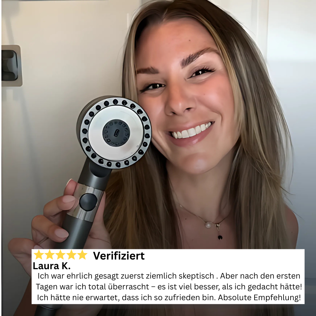 GlowShower - 4-in-1 Duschkopf + 5 Gratis Kalkfilter